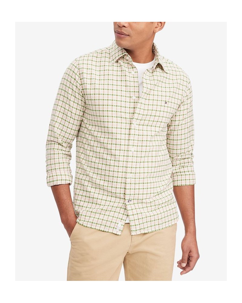 Men's Oxford Multi Gingham Printed Regular Fit Shirt Optic White / Spring Lime / Multi $39.41 Shirts