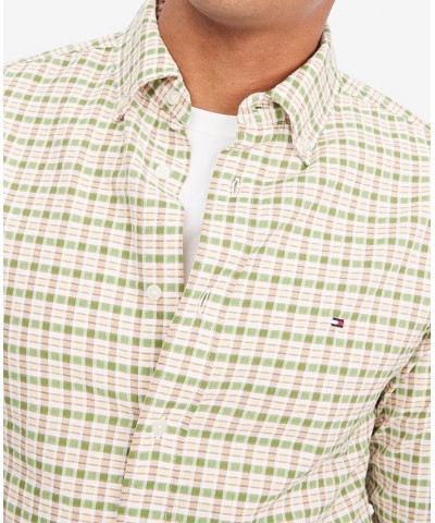 Men's Oxford Multi Gingham Printed Regular Fit Shirt Optic White / Spring Lime / Multi $39.41 Shirts