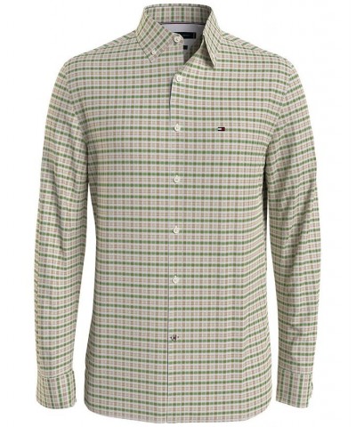 Men's Oxford Multi Gingham Printed Regular Fit Shirt Optic White / Spring Lime / Multi $39.41 Shirts