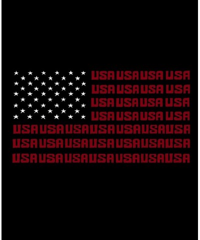 Men's Word Art USA Flag Crewneck Sweatshirt Black $29.99 Sweatshirt