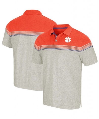 Men's Oatmeal, Orange Clemson Tigers Hill Valley Polo Shirt $21.59 Polo Shirts