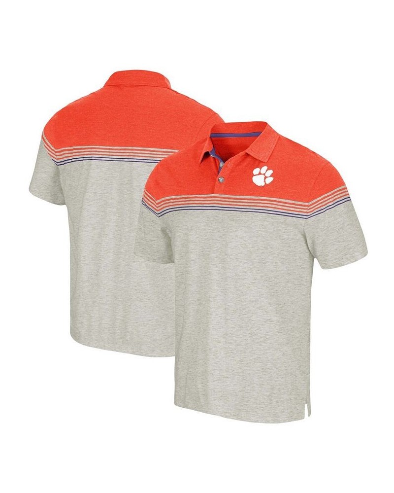 Men's Oatmeal, Orange Clemson Tigers Hill Valley Polo Shirt $21.59 Polo Shirts