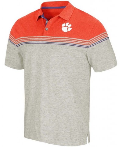 Men's Oatmeal, Orange Clemson Tigers Hill Valley Polo Shirt $21.59 Polo Shirts