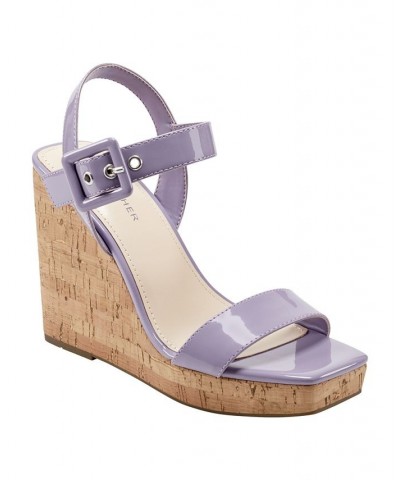 Women's Lukey Dress Wedge Sandals Purple $46.55 Shoes