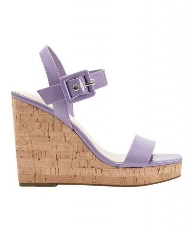 Women's Lukey Dress Wedge Sandals Purple $46.55 Shoes