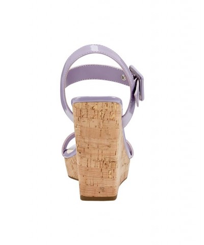 Women's Lukey Dress Wedge Sandals Purple $46.55 Shoes