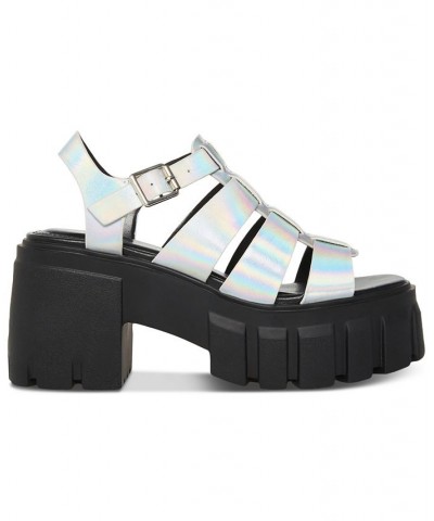 Genesis Platform Lug Sole Fisherman Sandals Silver $35.88 Shoes