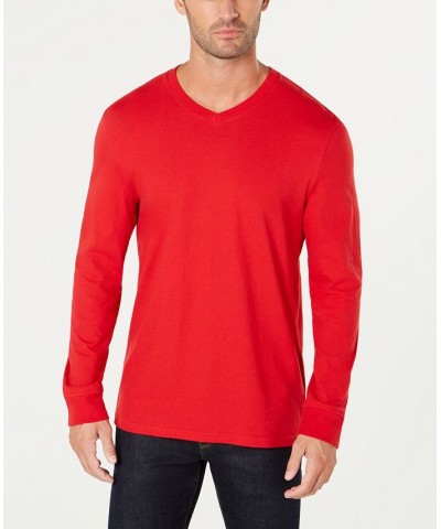 Men's V-Neck Long Sleeve T-Shirt PD06 $16.91 T-Shirts