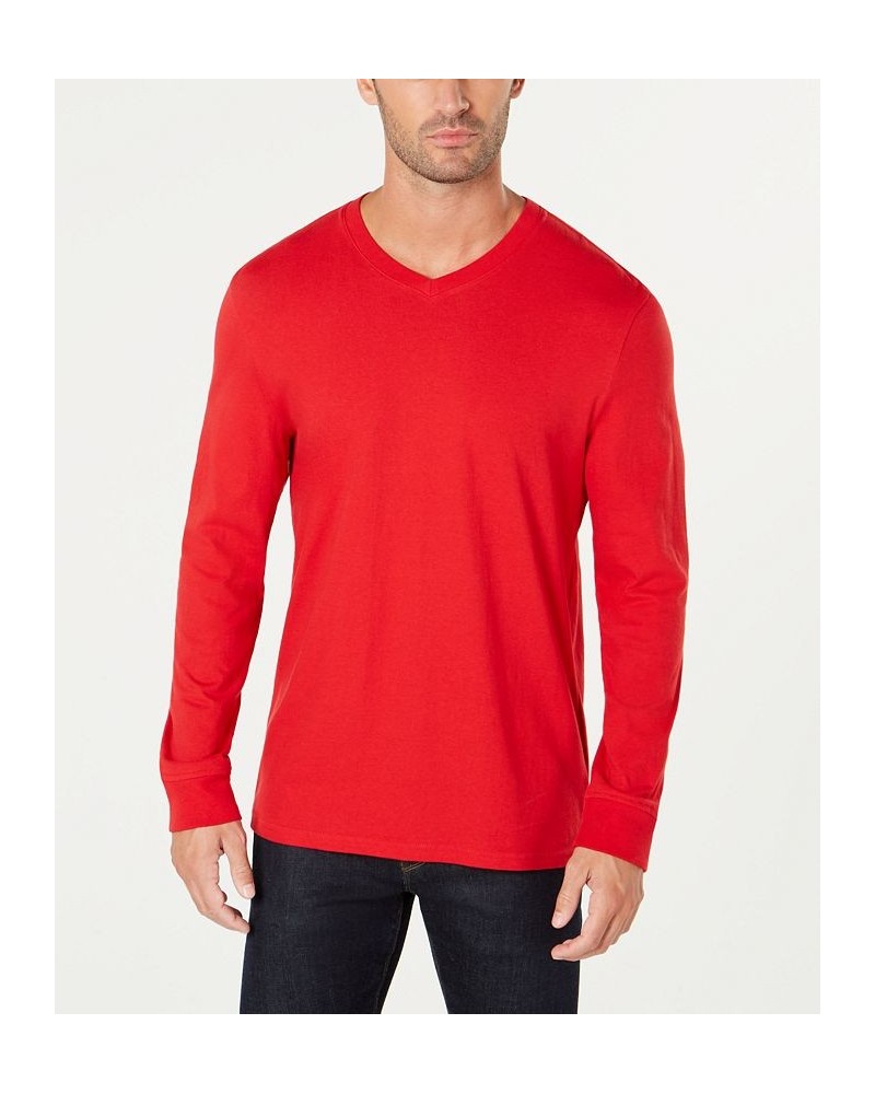 Men's V-Neck Long Sleeve T-Shirt PD06 $16.91 T-Shirts