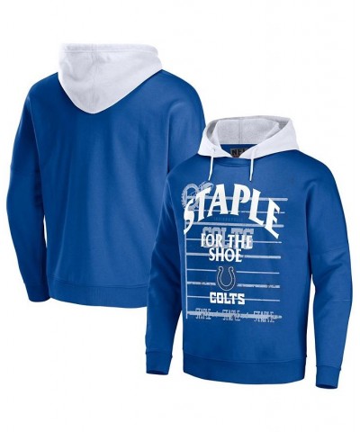 Men's NFL X Staple Blue Indianapolis Colts Oversized Gridiron Vintage-Like Wash Pullover Hoodie $39.41 Sweatshirt