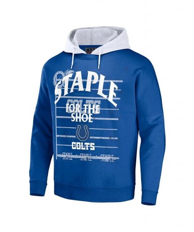 Men's NFL X Staple Blue Indianapolis Colts Oversized Gridiron Vintage-Like Wash Pullover Hoodie $39.41 Sweatshirt