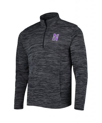 Men's Black Northwestern Wildcats Tempo Fleece Quarter-Zip Jacket $37.40 Jackets