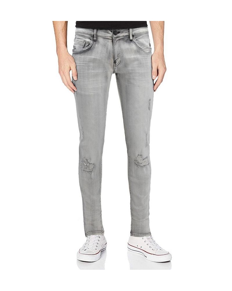 Men's Stretch Distressed Skinny Jeans Gray $22.08 Jeans