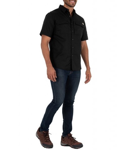 Men's Short Sleeve Ventilated Back Flex Performance Ripstop Work Shirt Brown $16.45 Shirts