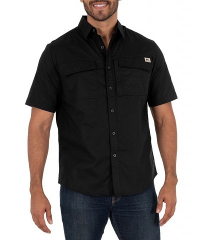 Men's Short Sleeve Ventilated Back Flex Performance Ripstop Work Shirt Brown $16.45 Shirts