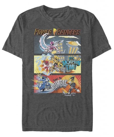 Men's Teen Comic Strips Short Sleeve Crew T-shirt Gray $15.05 T-Shirts