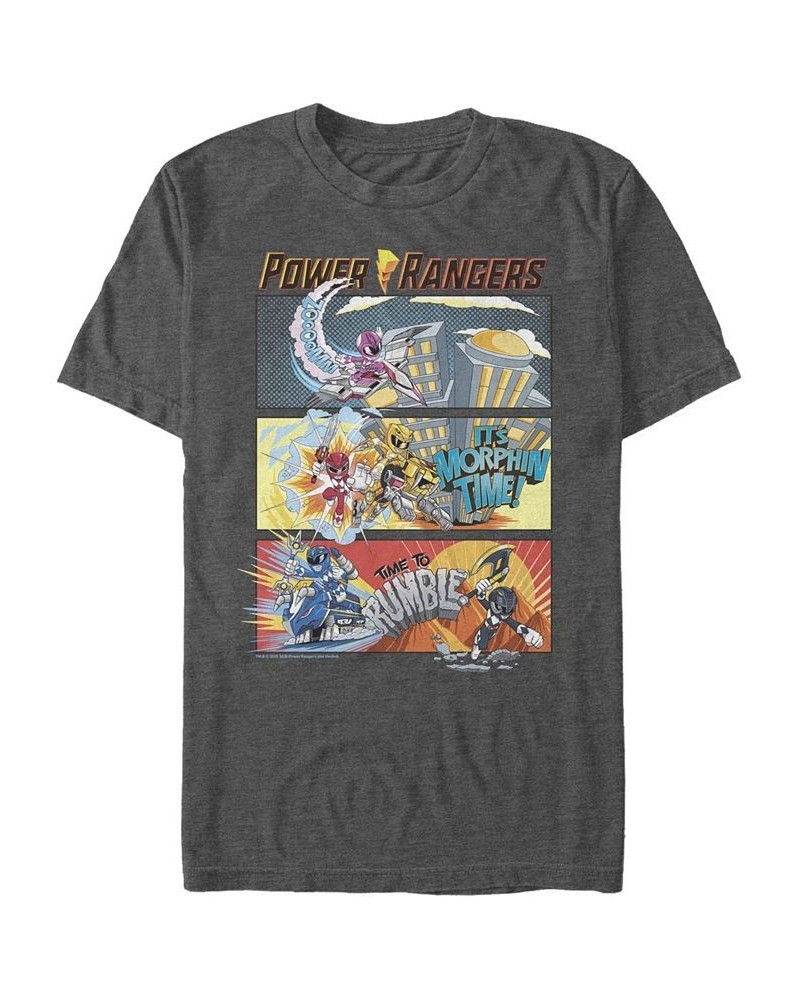 Men's Teen Comic Strips Short Sleeve Crew T-shirt Gray $15.05 T-Shirts