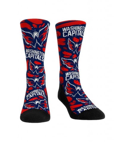 Men's and Women's Socks Washington Capitals Allover Logo and Paint Crew Socks $13.80 Socks