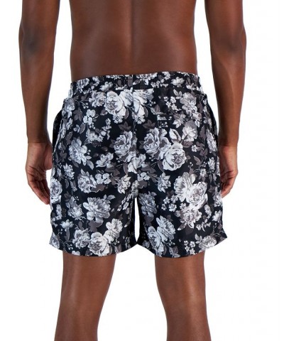 Men's Roscoe Quick-Dry Floral-Print 5" Swim Trunks Black $17.09 Swimsuits