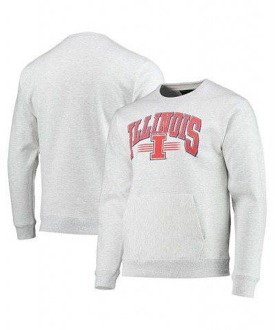 Men's Heathered Gray Illinois Fighting Illini Upperclassman Pocket Pullover Sweatshirt $35.25 Sweatshirt