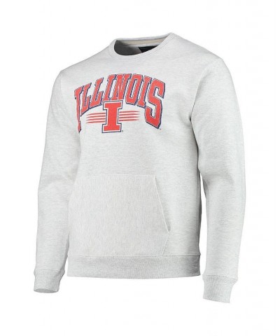 Men's Heathered Gray Illinois Fighting Illini Upperclassman Pocket Pullover Sweatshirt $35.25 Sweatshirt