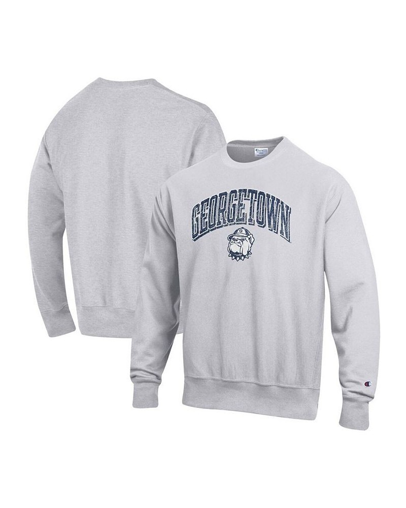 Men's Gray Georgetown Hoyas Arch Over Logo Reverse Weave Pullover Sweatshirt $39.10 Sweatshirt