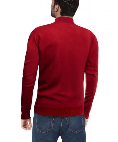 Men's Basic Mock Neck Midweight Pullover Sweater Jester Red $35.10 Sweaters