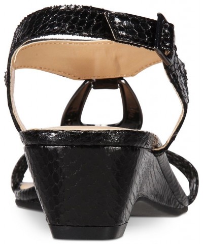 Carmeyy Wedge Sandals Black $38.23 Shoes