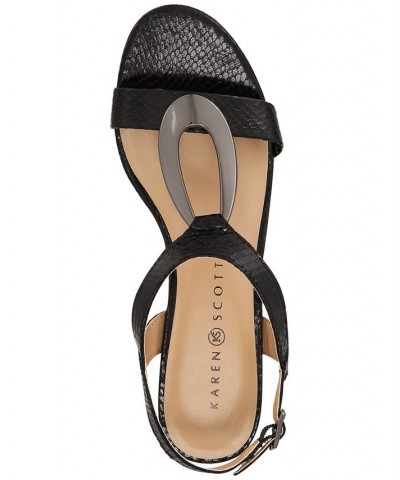 Carmeyy Wedge Sandals Black $38.23 Shoes