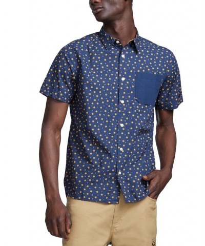 Men's Self Edge Short Sleeve Shirt Blue $19.75 Shirts