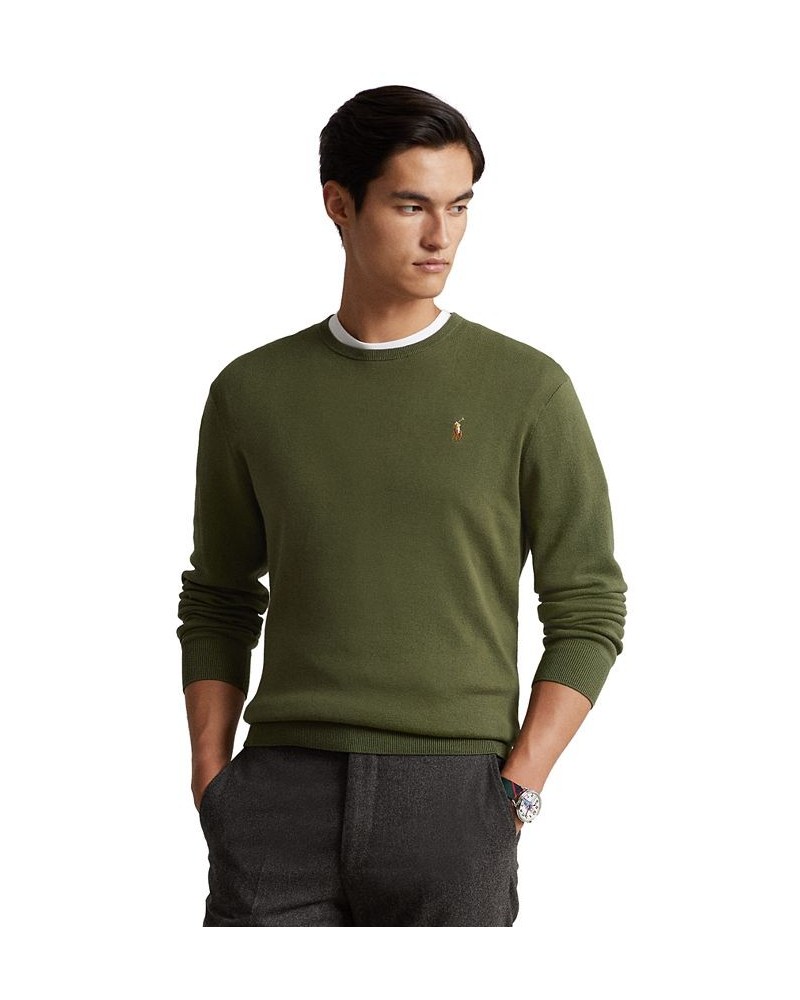 Men's Cotton Crewneck Sweater Green $37.40 Sweaters