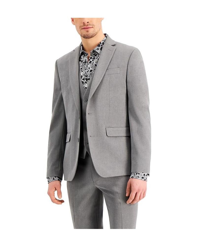 Men's Slim-Fit Gray Solid Suit Jacket Gray $35.09 Blazers