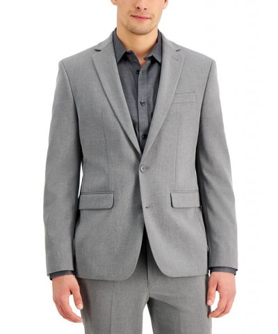 Men's Slim-Fit Gray Solid Suit Jacket Gray $35.09 Blazers