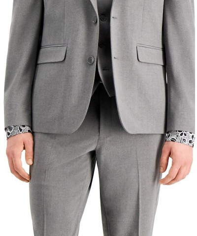 Men's Slim-Fit Gray Solid Suit Jacket Gray $35.09 Blazers