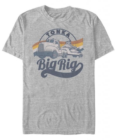 Men's Big Rig Retro Short Sleeve Crew T-shirt Gray $20.29 T-Shirts