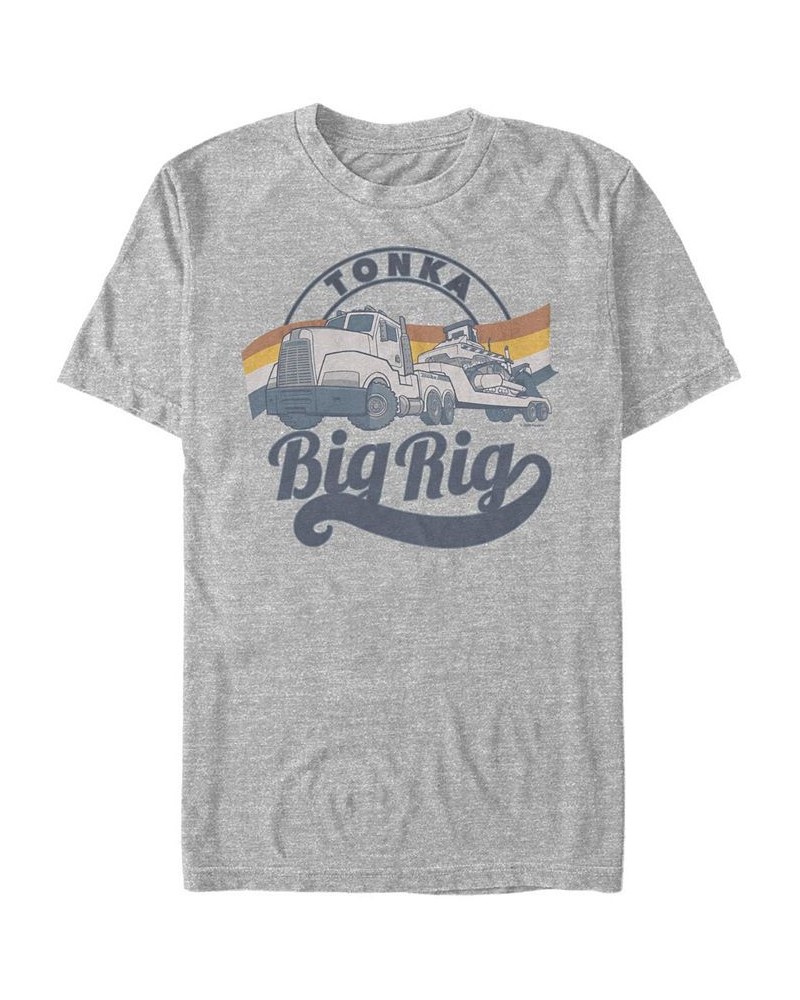 Men's Big Rig Retro Short Sleeve Crew T-shirt Gray $20.29 T-Shirts