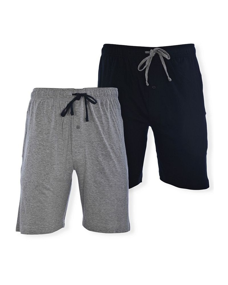 Men's Knit Jam Shorts, Pack of 2 Black, Gray $16.34 Pajama