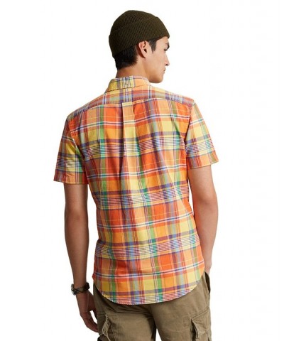 Men's Classic-Fit Oxford Shirt Turquoise/Pink Multi $56.25 Shirts