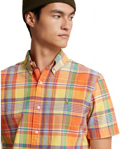 Men's Classic-Fit Oxford Shirt Turquoise/Pink Multi $56.25 Shirts