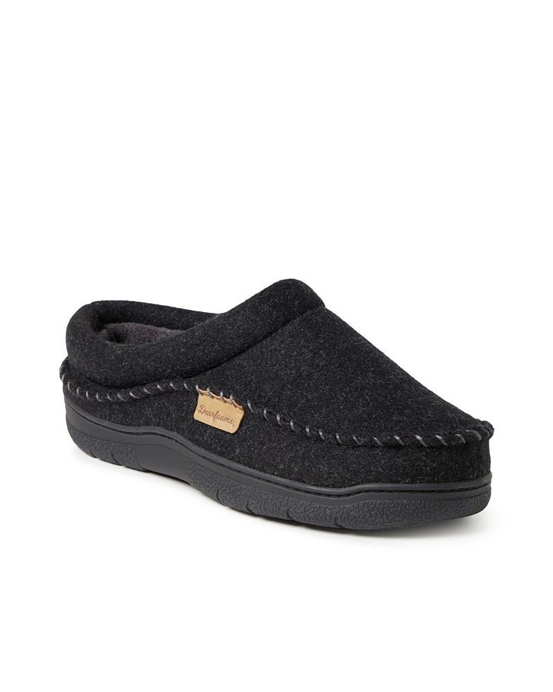 Men's Thompson Wool Blend Clog with Whipstitch Slippers Black $32.40 Shoes