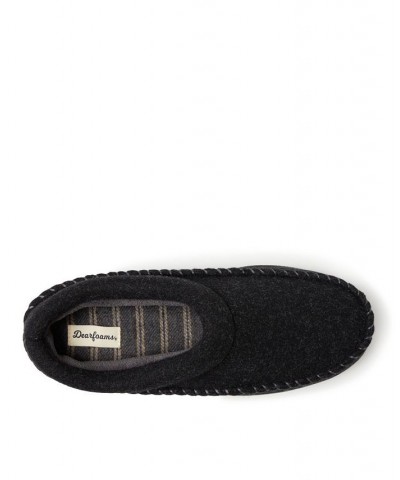 Men's Thompson Wool Blend Clog with Whipstitch Slippers Black $32.40 Shoes