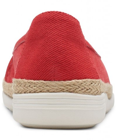 Women's Elaina Harbor Embroidered Jute-Trimmed Flats Red $45.00 Shoes