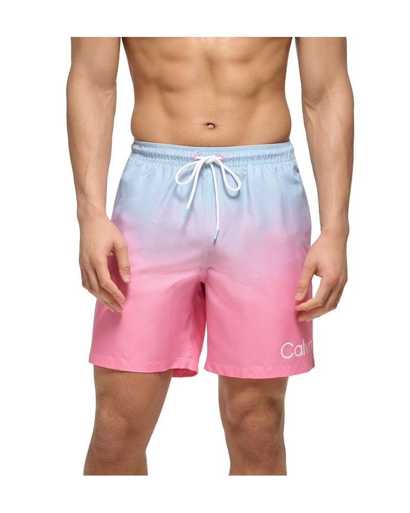 Men's 7" Gradient Dot Swim Shorts Pink $16.97 Swimsuits