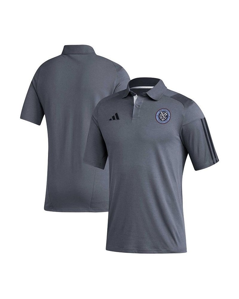 Men's Gray New York City FC 2023 On-Field Training Polo Shirt $29.25 Polo Shirts