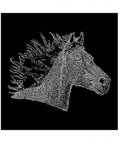 Men's Word Art - Horse Mane Long Sleeve T-Shirt Black $23.19 T-Shirts