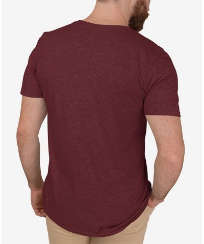 Men's Premium Blend Word Art Peeking Dog T-shirt Red $22.05 T-Shirts