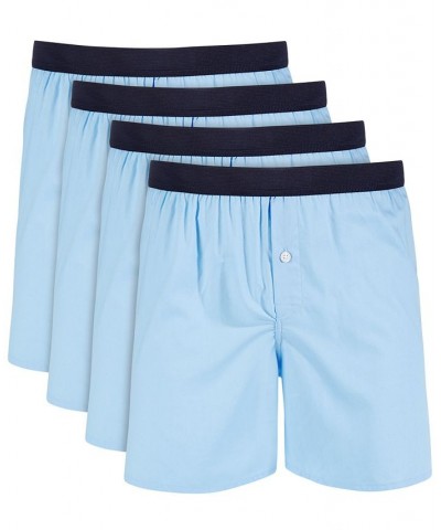 Men's 4-Pk. Cotton Boxers Skysail Blue $12.00 Underwear