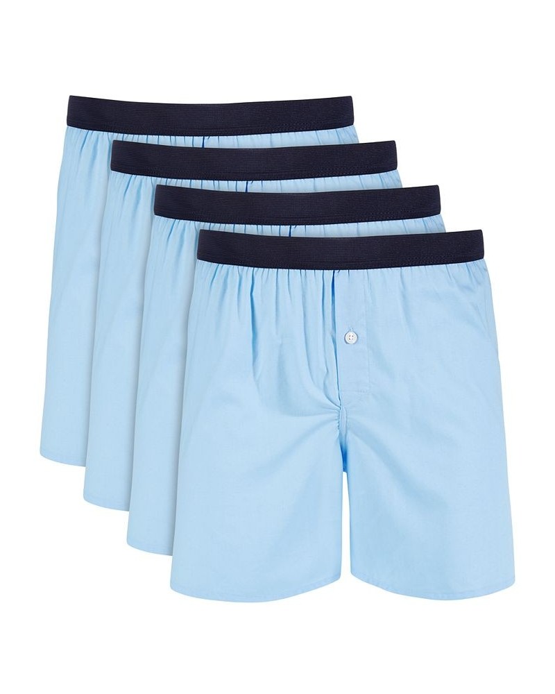 Men's 4-Pk. Cotton Boxers Skysail Blue $12.00 Underwear