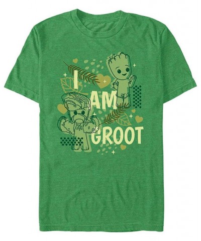 Men's Marvel Film I am Groot Cutesy Groot Short Sleeve T-shirt Green $16.80 T-Shirts