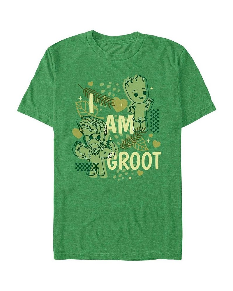 Men's Marvel Film I am Groot Cutesy Groot Short Sleeve T-shirt Green $16.80 T-Shirts